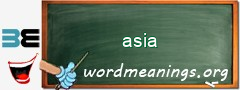 WordMeaning blackboard for asia